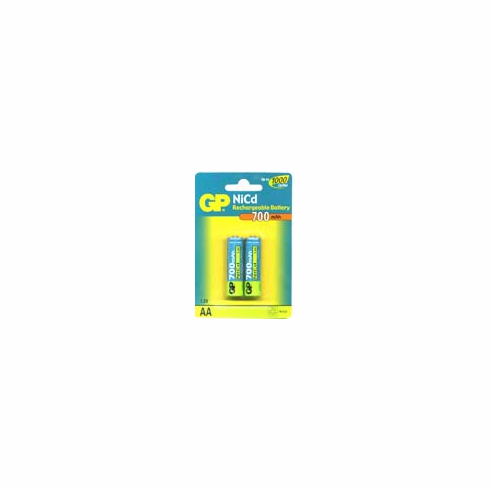 Pack of 2 AA Cell Ni-Cad 1.2V 600mAh Rechargeable Battery