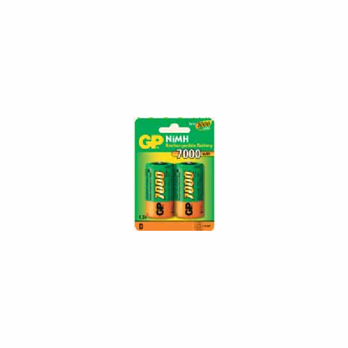 Pack of 2 D Cell 1.2V NiMH 7000mAh Rechargeable Battery