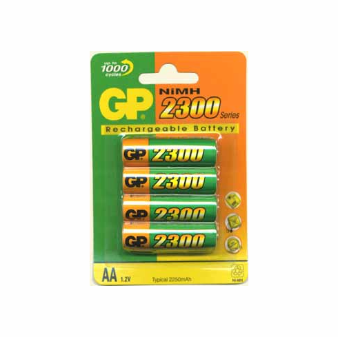 Pack of 4 AA Cell NiMH 1.2V 2300mAh Rechargeable Battery
