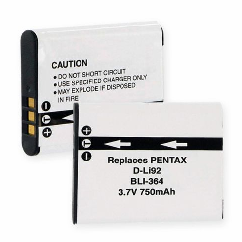 Pentax DLi92 battery, 650mAh