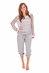 PJ Salvage "Power Pastels" Grey Striped Sweater