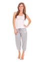 PJ Salvage White Tank and Peace Grey Lounge Crop Pant