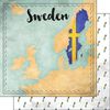Sweden Map Sights Scrapbook Paper