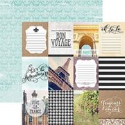 France Tags 12" Double Sided Scrapbook Paper