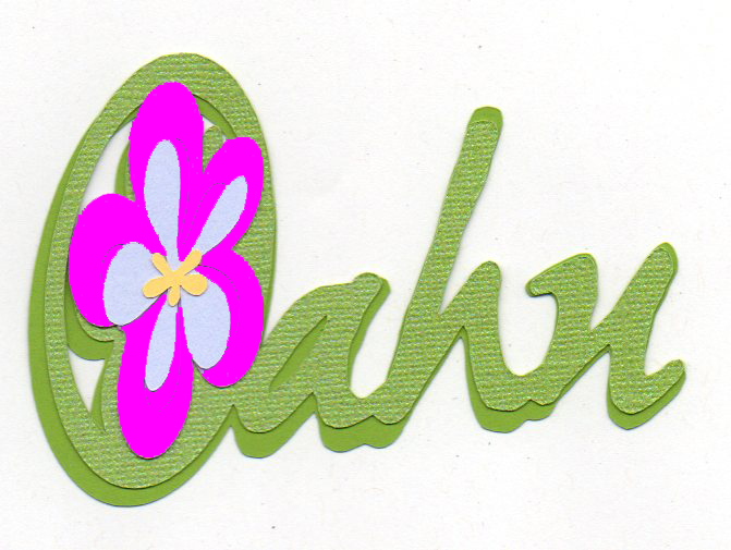 Layered Oahu Scrapbook Cut Out