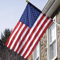 Trade Winds 3x5 FT Embroidered USA Flag - Tea Stained Pole Sleeve - Nylon
