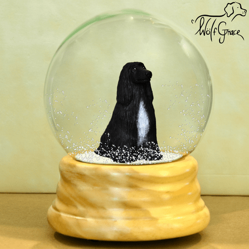 Afghan Hound Snowglobe / Red Heart Glitterglobe