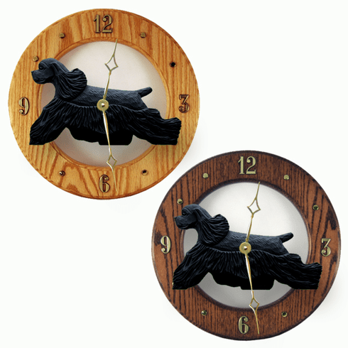 American Cocker Spaniel Wall Clock-Black
