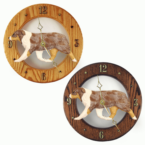 Australian Shepherd Wall Clock-Red Merle