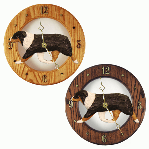 Australian Shepherd Wall Clock-Tri