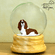 Basset Hound Snowglobe / Red Heart Glitterglobe