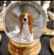 Beagle Snowglobe / Red Heart Glitterglobe