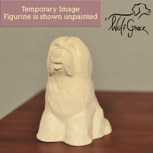 Bearded Collie Snowglobe / Red Heart Glitterglobe