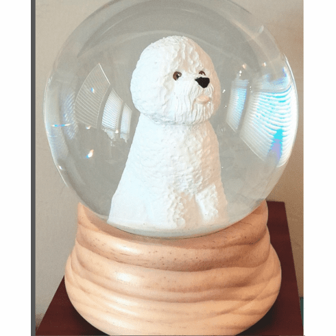 Bichon Frise Snowglobe / Red Heart Glitterglobe