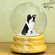Border Collie Snowglobe / Red Heart Glitterglobe