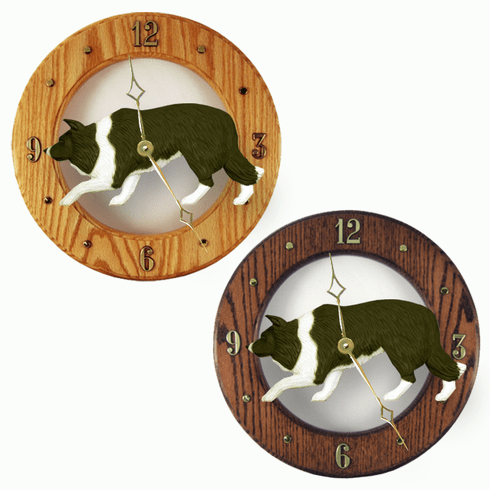 Border Collie Wall Clock-Black