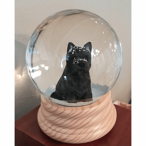Cairn Terrier Snowglobe / Red Heart Glitterglobe