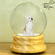 Chinese Crested Powder Puff Snowglobe / Red Heart Glitterglobe