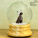 Chinese Crested Snowglobe / Red Heart Glitterglobe