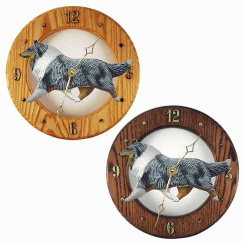 Collie Wall Clock-Blue