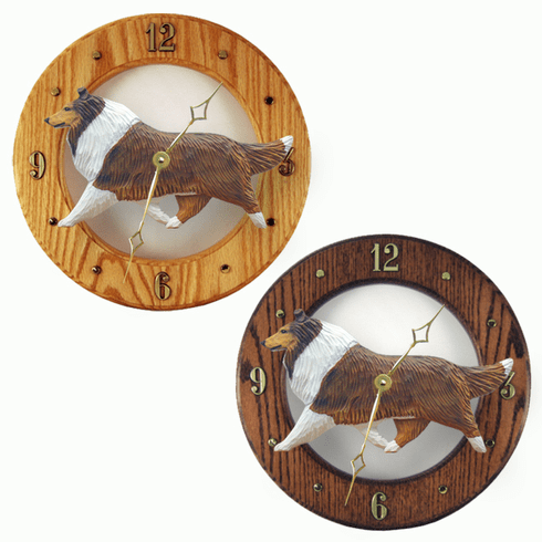 Collie Wall Clock-Sable