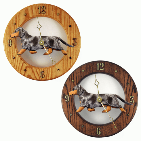Dachshund (smooth) Wall Clock-Blue Dapple