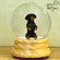 Dachshund Wire Coat Snowglobe / Red Heart Glitterglobe
