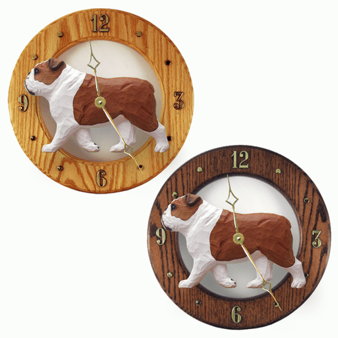 English Bulldog Wall Clock-Red