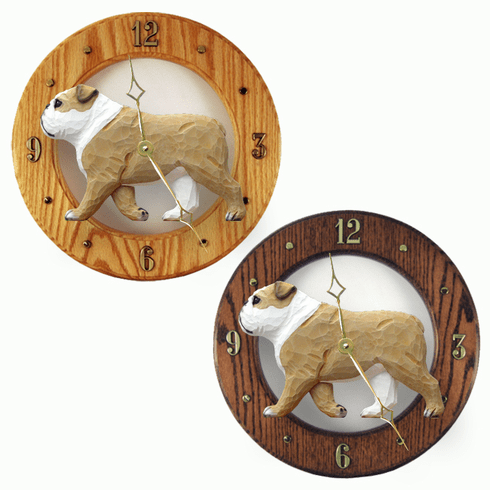 English Bulldog Wall Clock-Tan