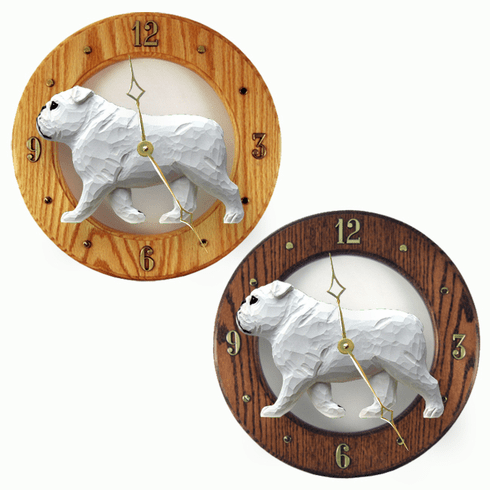 English Bulldog Wall Clock-White