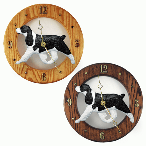 English Springer Spaniel Wall Clock-Black