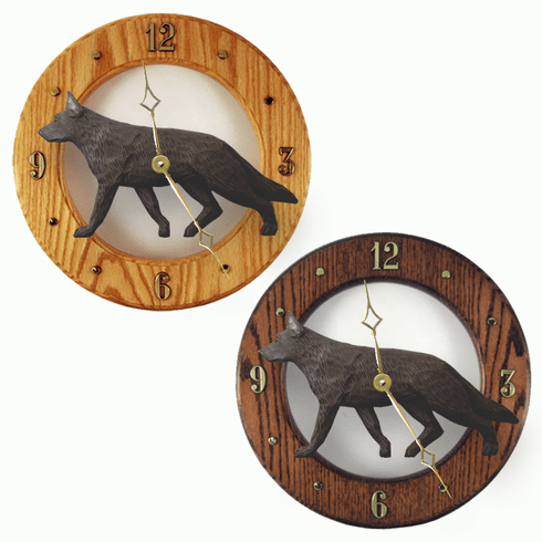 German Shepherd Wall Clock-Black