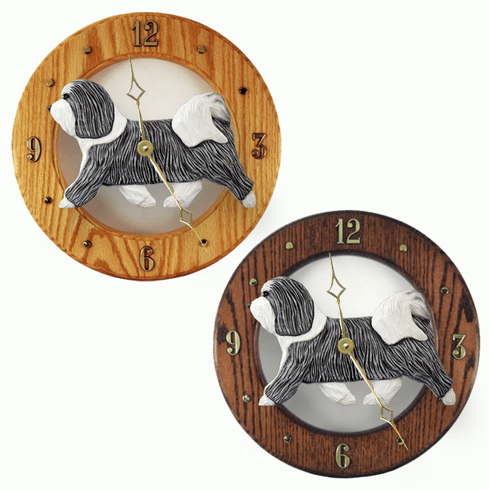 Havanese Wall Clock-Grey-White