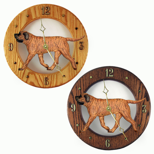 Mastiff Wall Clock-Apricot Brindle