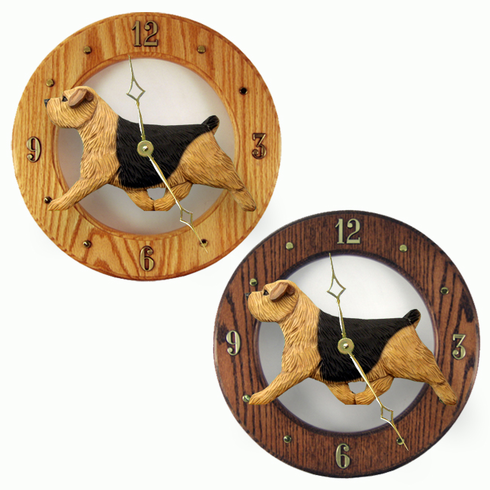 Norfolk Terrier Wall Clock-Black-Tan