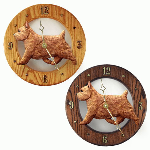 Norwich Terrier Wall Clock-Red