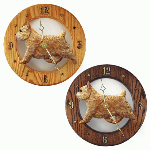 Norwich Terrier Wall Clock-Wheaten