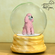 Pink Poodle Snowglobe / Red Heart Glitterglobe