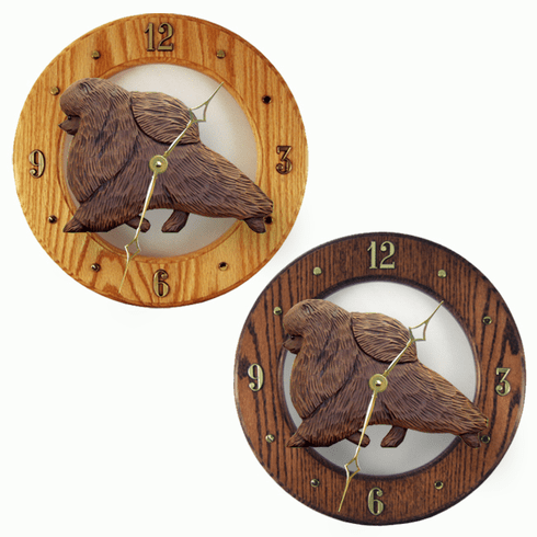 Pomeranian Wall Clock-Brown