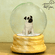 Pug Snowglobe / Red Heart Glitterglobe