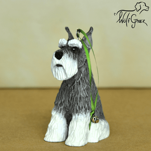 Schnauzer Cropped Ears Dog Christmas Ornament