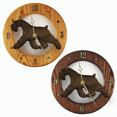Schnauzer (minature) Wall Clock-Black