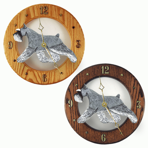 Schnauzer (minature) Wall Clock-Salt-Pepper