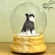Schnauzer Natural Ears Snowglobe / Red Heart Glitterglobe