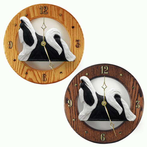 Shih Tzu Wall Clock-Black-White