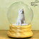 Siberian Husky Snowglobe / Red Heart Glitterglobe