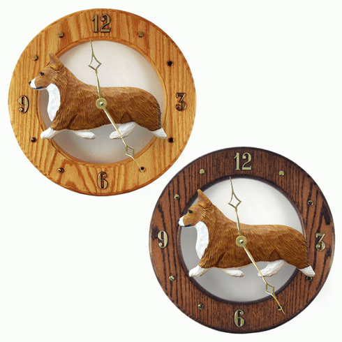 Welsh Corgi (Pembroke) Wall Clock-Red