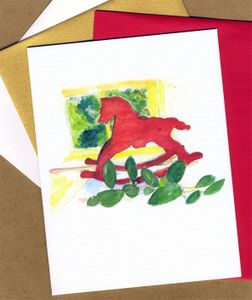 Rocking Horse and Holly Note