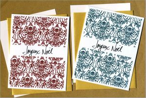 Joyeux Noel Damask Note Card