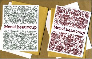 Damask Merci/Thank You Note Card